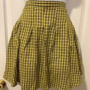 Yellow Plaid Women's Skirt